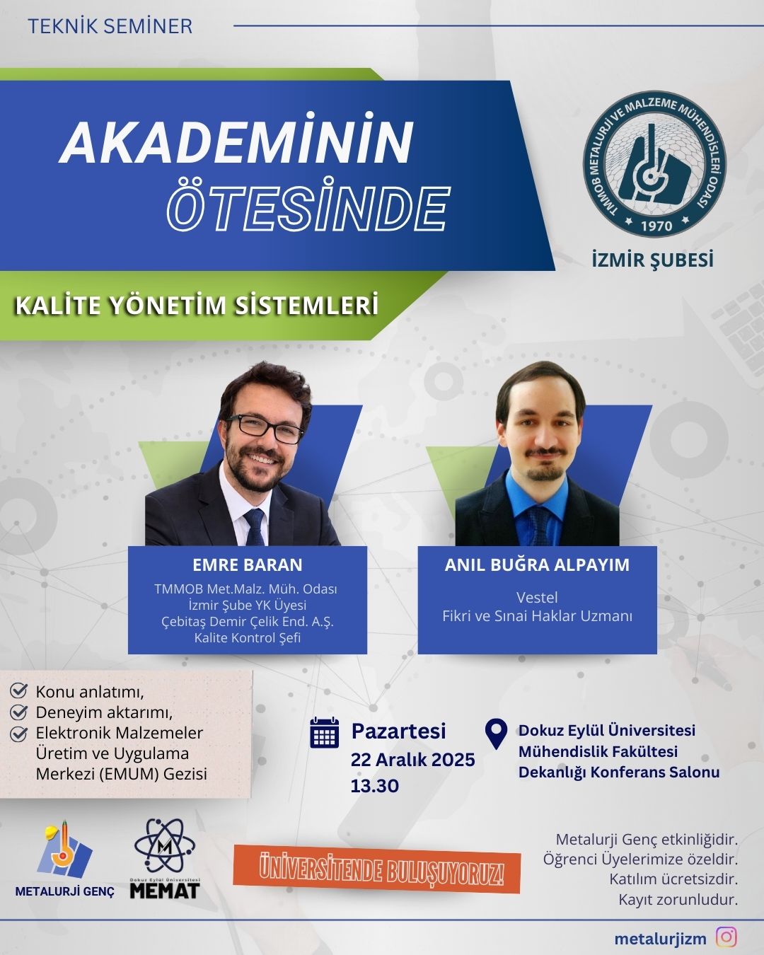 AKADEMİNİN ÖTESİNDE: KALİTE YÖNETİM SİSTEMLERİ