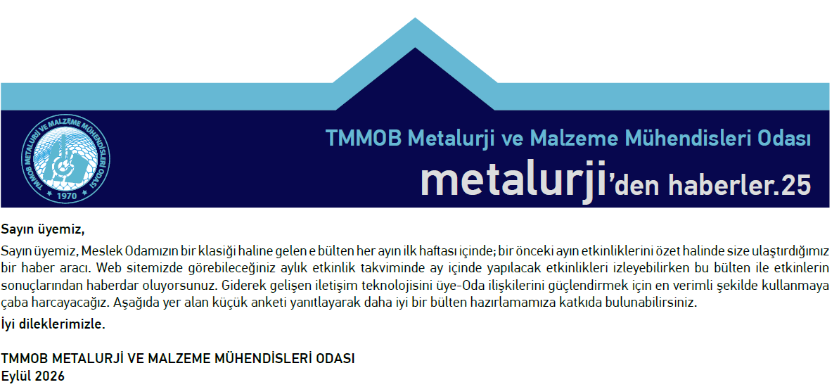 E-BÜLTEN EYLÜL AYI SAYISI YAYINLANDI