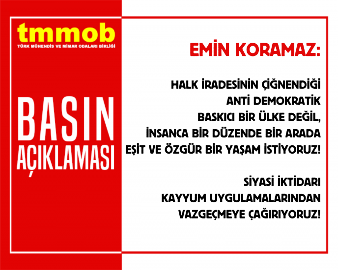 HALK İRADESİNİN ÇİĞNENDİĞİ ANTİ DEMOKRATİK BASKICI BİR ÜLKE DEĞİL, İNSANCA BİR DÜZENDE BİR ARADA EŞİT VE ÖZGÜR BİR YAŞAM İSTİYORUZ!